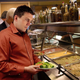 Schultz scolds himself for filling nearly his entire plate before even exiting the vegetable section.